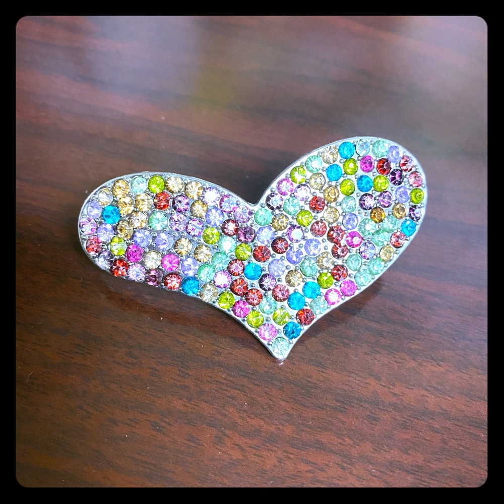 Heart rhinestone ring